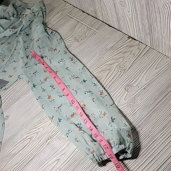 Melloday Mint Green Lined Chiffon Loose Fit Babydoll Dress Womens Small NWT - Picture 10 of 12